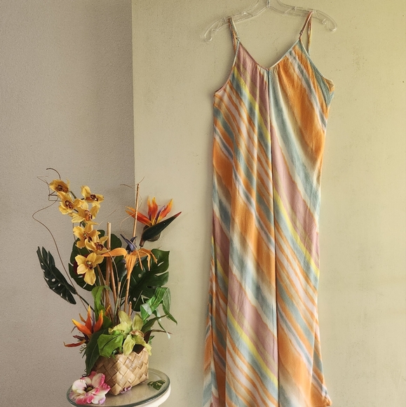 Mustard Seed EUC Spaghetti Straps Spring Summer Vacation Medium  Maxi Sundress - Picture 14 of 14